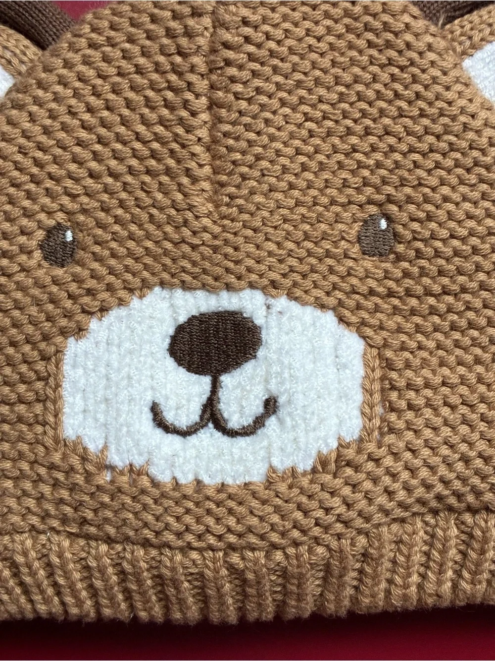 Carter's Brown and White Kids Deer Knit Hat with Antlers